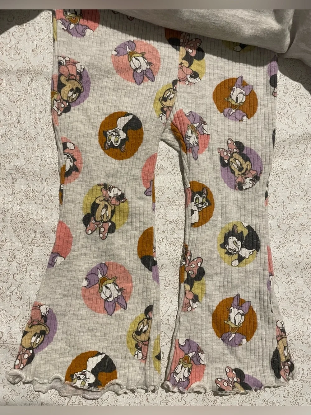 Disney Light Gray Minnie & Daisy 3 Piece Set Sweatshirt Pant Bow Fall Casual NEW
